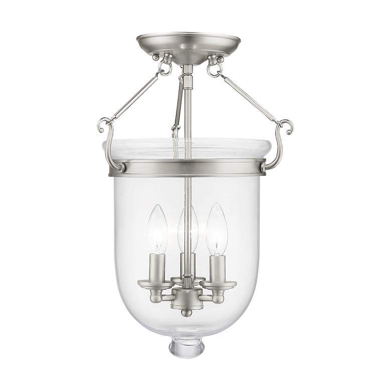 Image 4 Jefferson 12" Wide Brushed Nickel 3-Light Ceiling Light more views