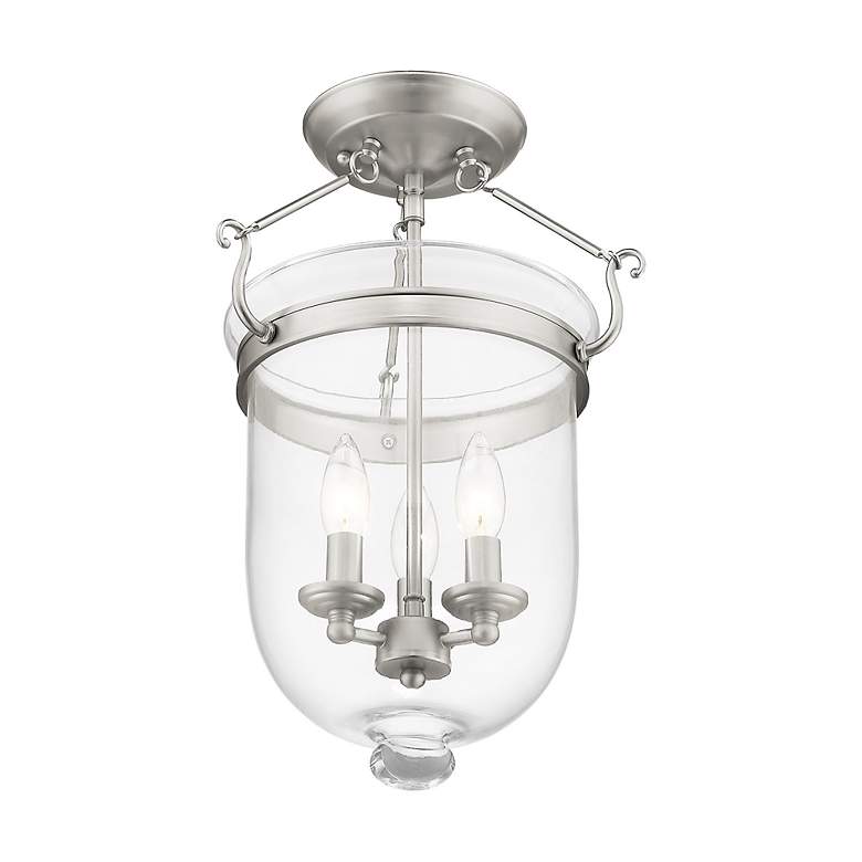 Image 6 Jefferson 12" Wide Brushed Nickel 3-Light Ceiling Light more views