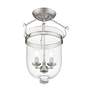 6_Jefferson 12" Wide Brushed Nickel 3-Light Ceiling Light more views