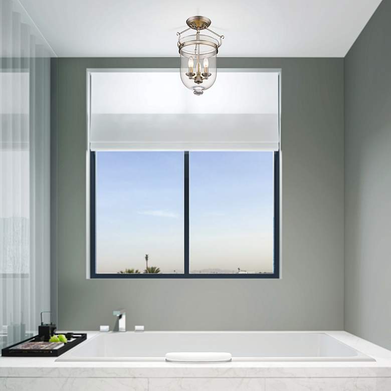 Image 7 Jefferson 12" Wide Brushed Nickel 3-Light Ceiling Light more views
