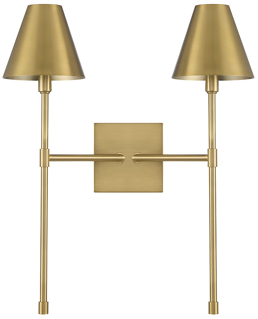 Image 2 Jefferson 2-Light Wall Sconce in Warm Brass more views