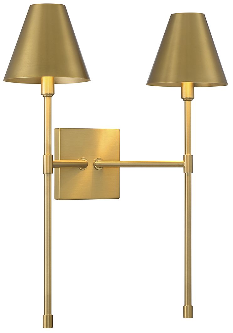Image 3 Jefferson 2-Light Wall Sconce in Warm Brass more views