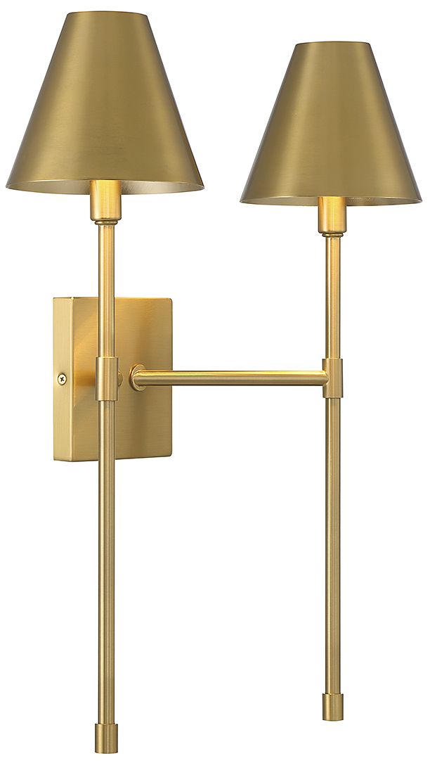 Image 4 Jefferson 2-Light Wall Sconce in Warm Brass more views