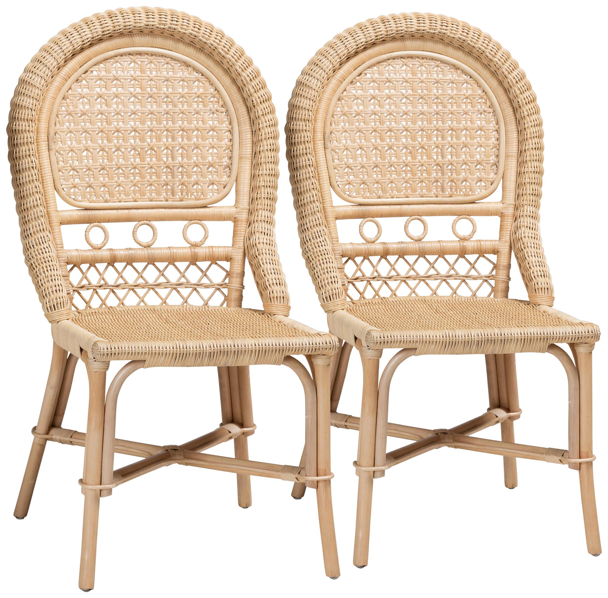 Image 2 Jelita Natural Brown Rattan Dining Chairs Set of 2