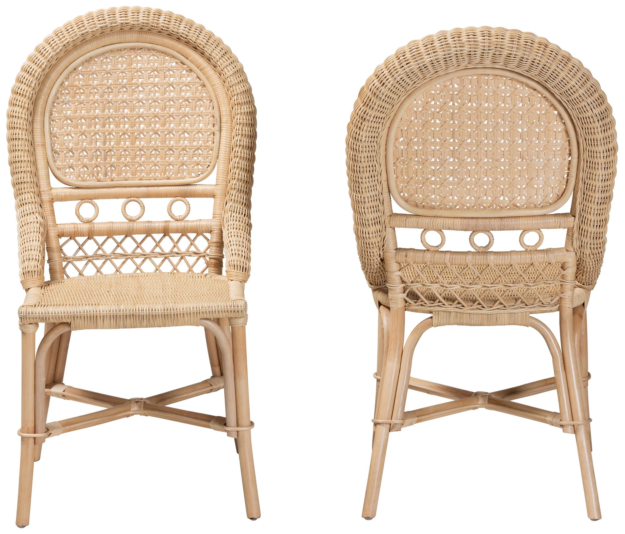 Image 6 Jelita Natural Brown Rattan Dining Chairs Set of 2 more views