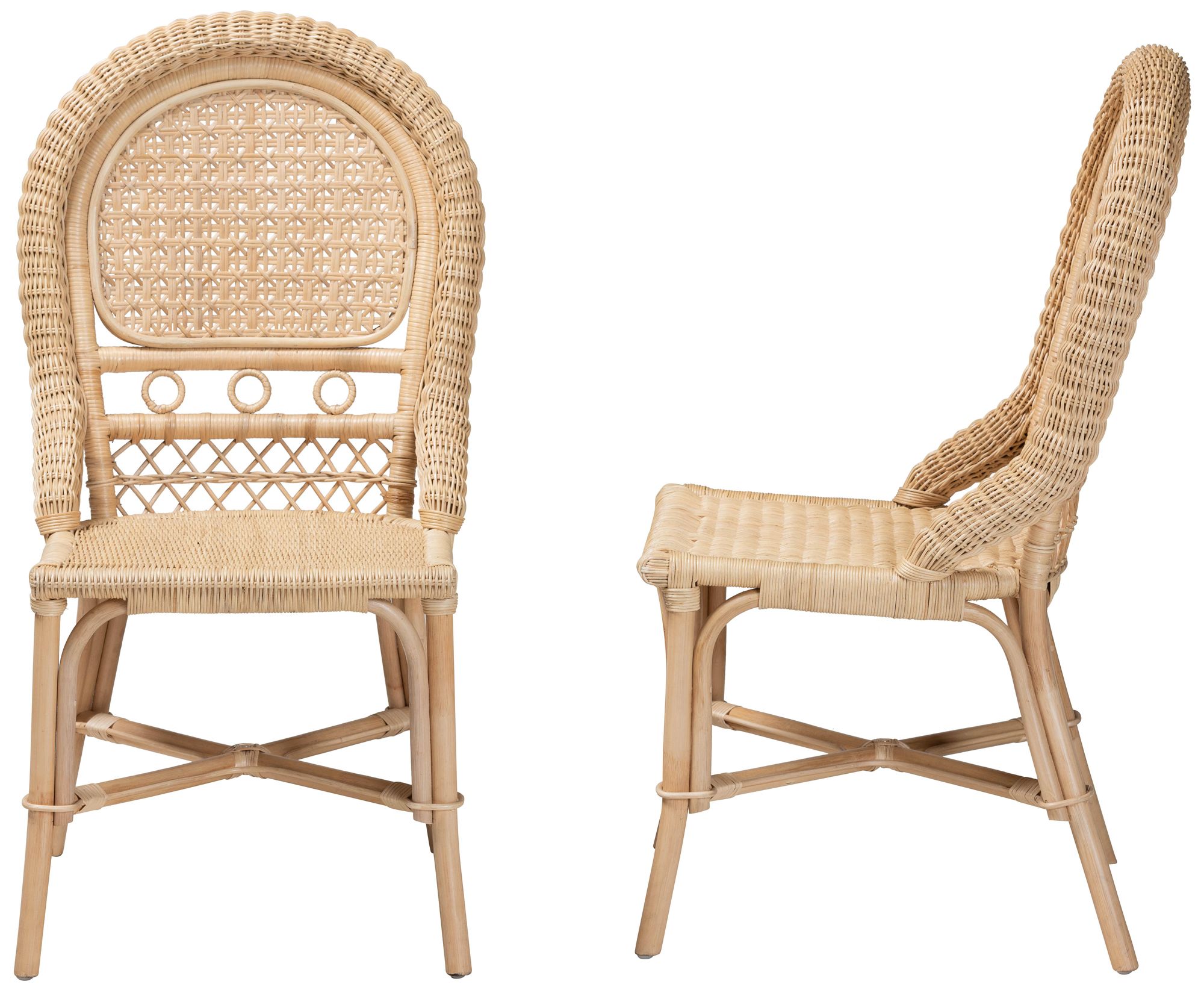 Image 7 Jelita Natural Brown Rattan Dining Chairs Set of 2 more views