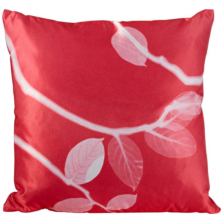 Image 1 Jelly Bean Pink Satin 18 inch Square Down Throw Pillow