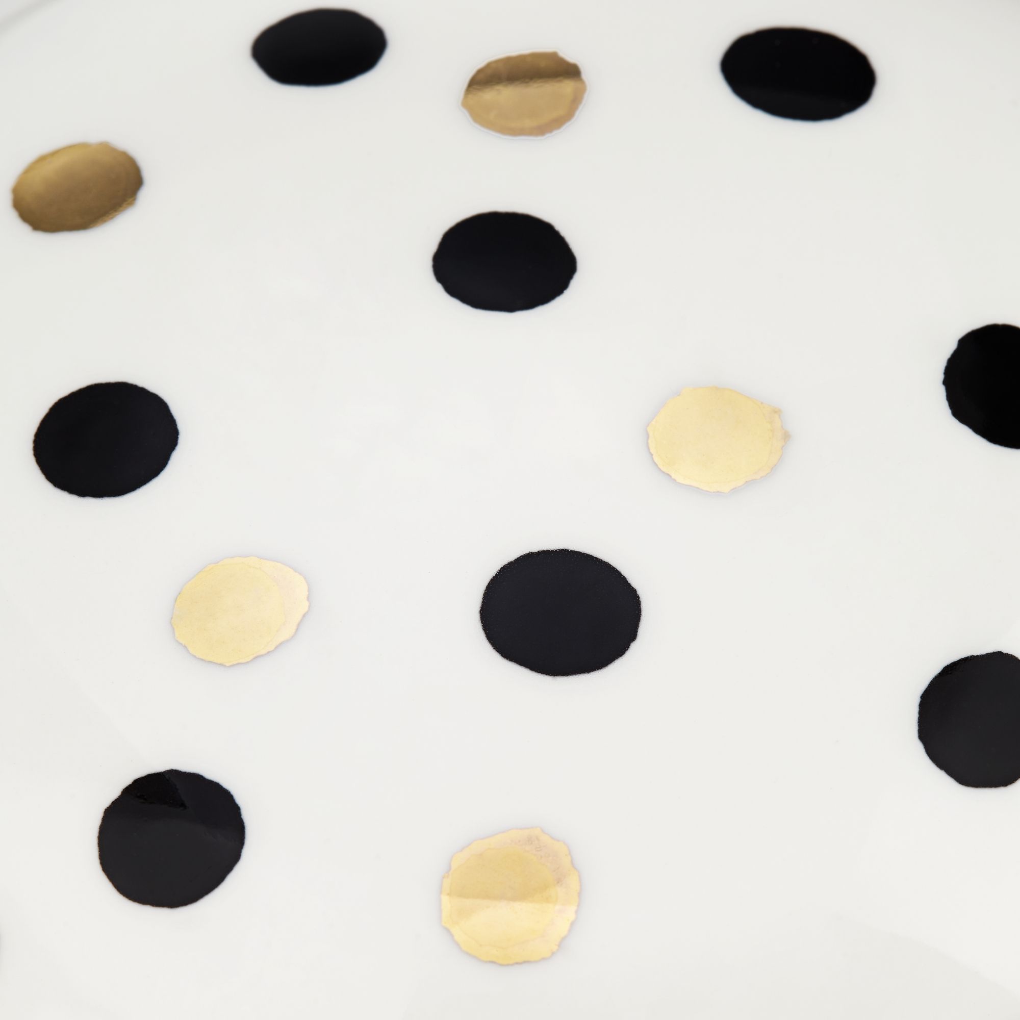 Image 3 Jemma 6" White Black Polka Dot Ceramic Mushroom Ornaments Set of 2 more views