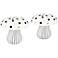 Jemma 6" White Black Polka Dot Ceramic Mushroom Ornaments Set of 2
