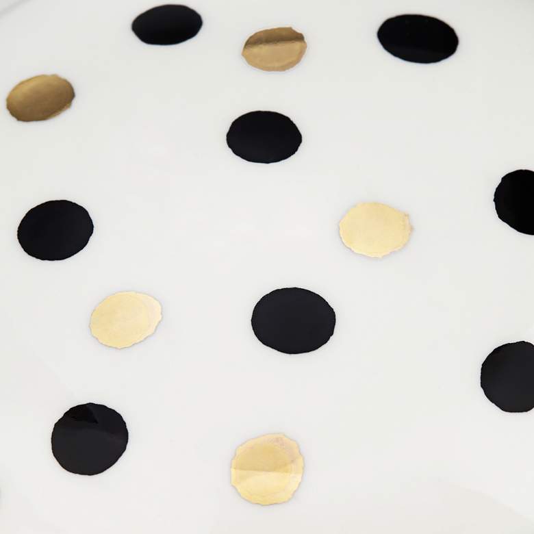 Image 3 Jemma 6" White Black Polka Dot Ceramic Mushroom Ornaments Set of 2 more views
