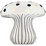 5_Jemma 6" White Black Polka Dot Ceramic Mushroom Ornaments Set of 2 more views