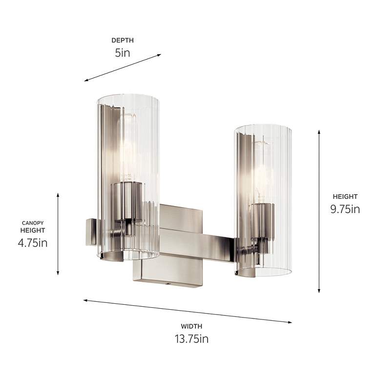 Image 6 Jemsa 13.75 Inch 2 Light Vanity in Brushed Nickel more views