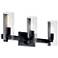 Jemsa 22 3/4" Wide Black 3-Light Vanity Bath Light