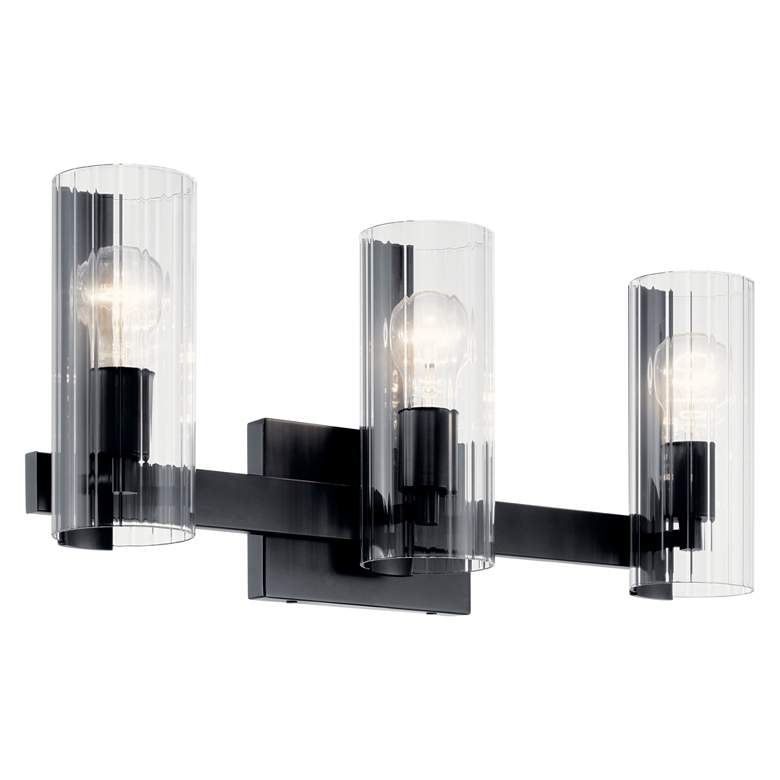 Image 2 Jemsa 22 3/4" Wide Black 3-Light Vanity Bath Light more views
