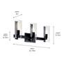 6_Jemsa 22 3/4" Wide Black 3-Light Vanity Bath Light more views