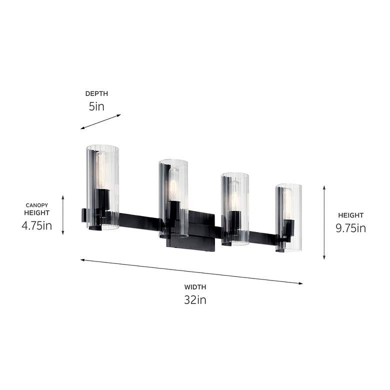 Image 6 Jemsa 32 Inch 4 Light Vanity in Black more views