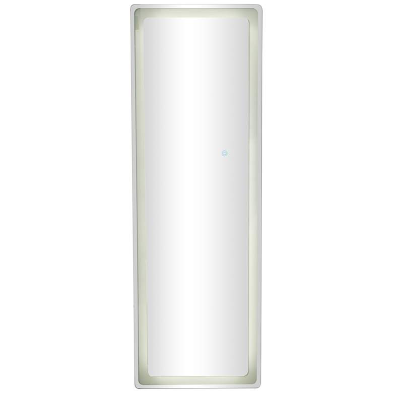 Image 1 Jena Shiny Clear 19 3/4 inch x 59 1/4 inch Rectangle LED Wall Mirror