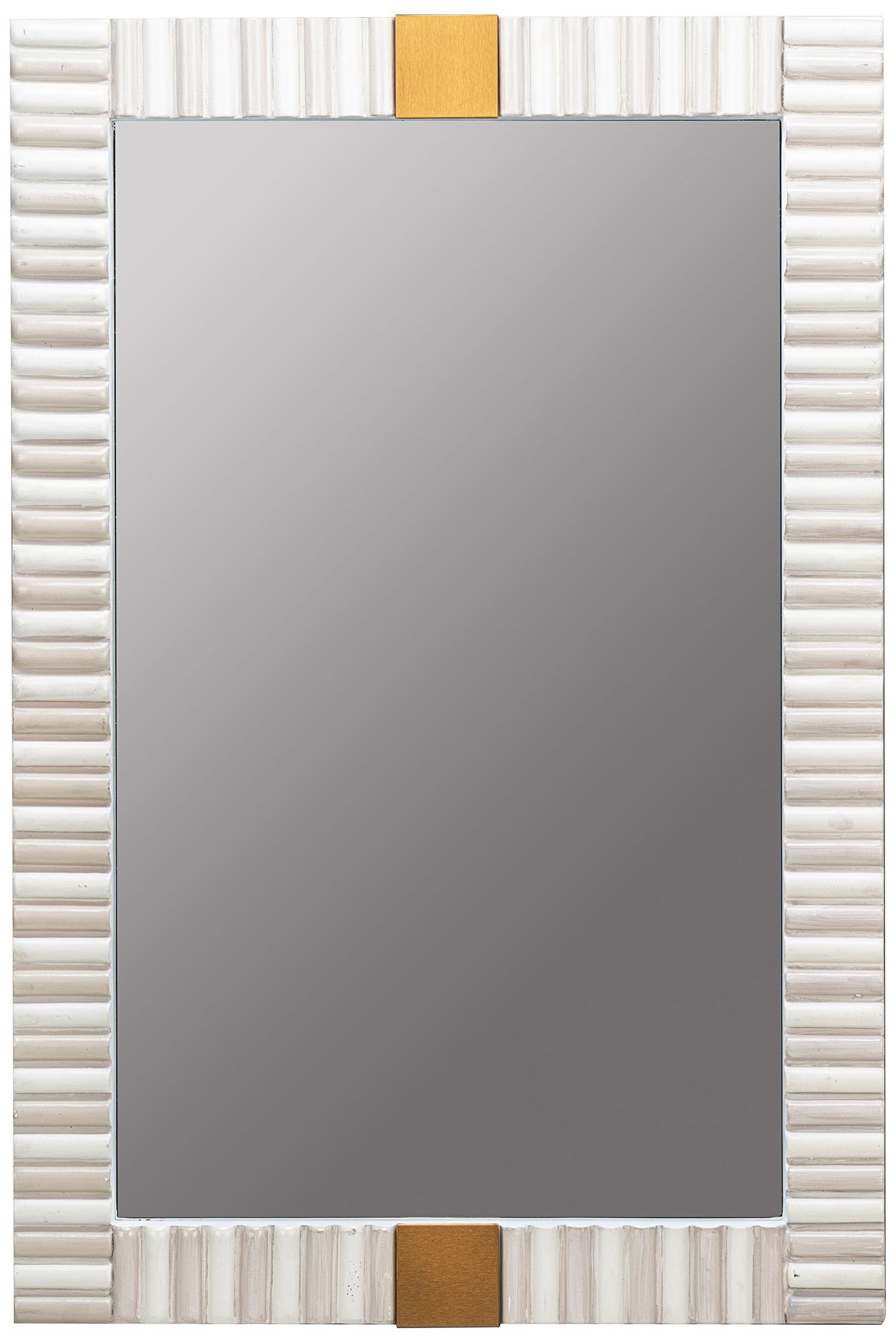 Jenessa Glossy White 24" x 36" Rectangular Wall Mirror