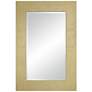 Jeneva Shiny Gold Leaf 27" x 40" Rectangular Wall Mirror