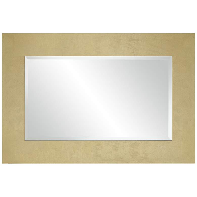 Image 5 Jeneva Shiny Gold Leaf 27 inch x 40 inch Rectangular Wall Mirror more views