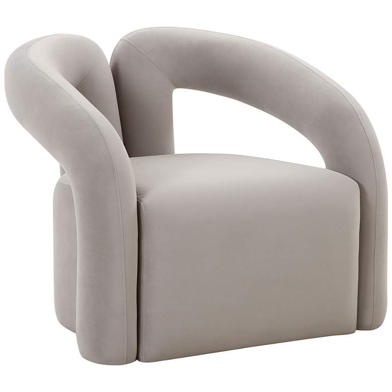 Image 1 Jenn Gray Velvet Fabric Accent Chair