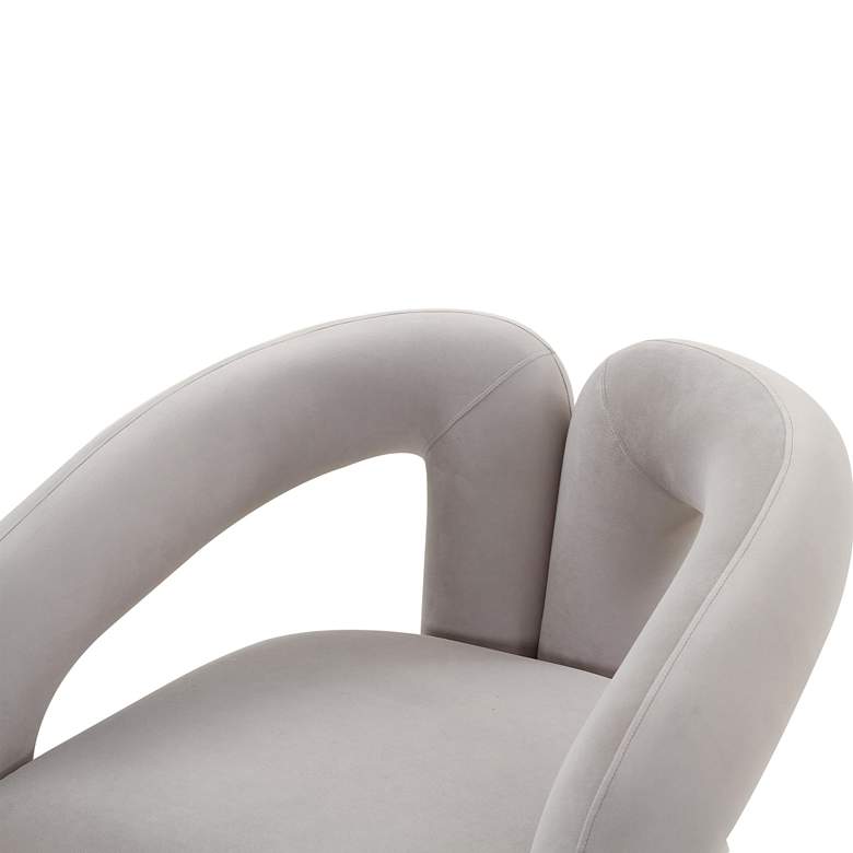Image 2 Jenn Gray Velvet Fabric Accent Chair more views