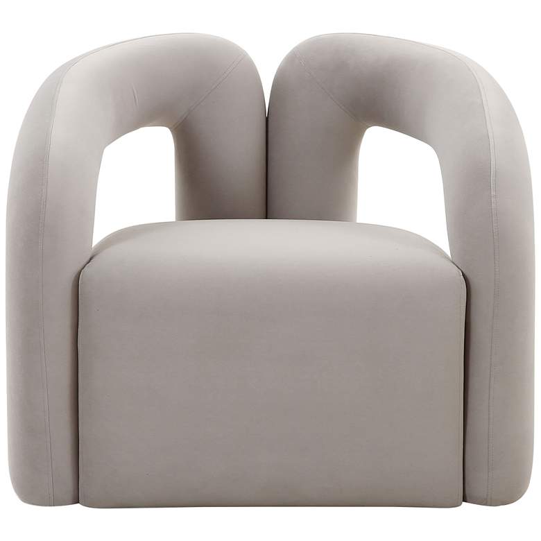Image 3 Jenn Gray Velvet Fabric Accent Chair more views