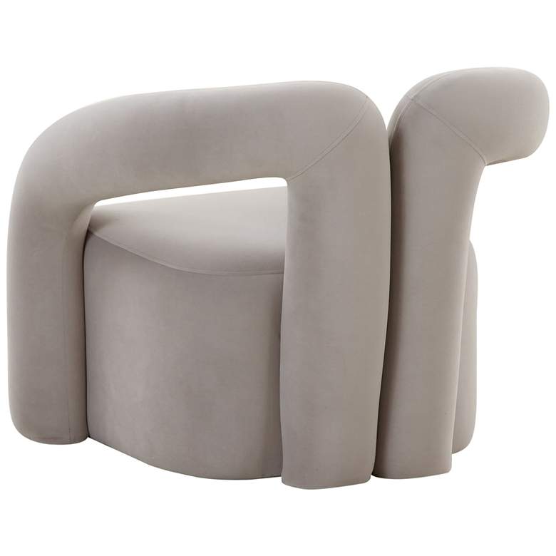 Image 4 Jenn Gray Velvet Fabric Accent Chair more views