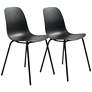 Jenna Black Plastic Accent Chairs with Steel Legs Set of 2