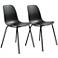 Jenna Black Plastic Accent Chairs with Steel Legs Set of 2
