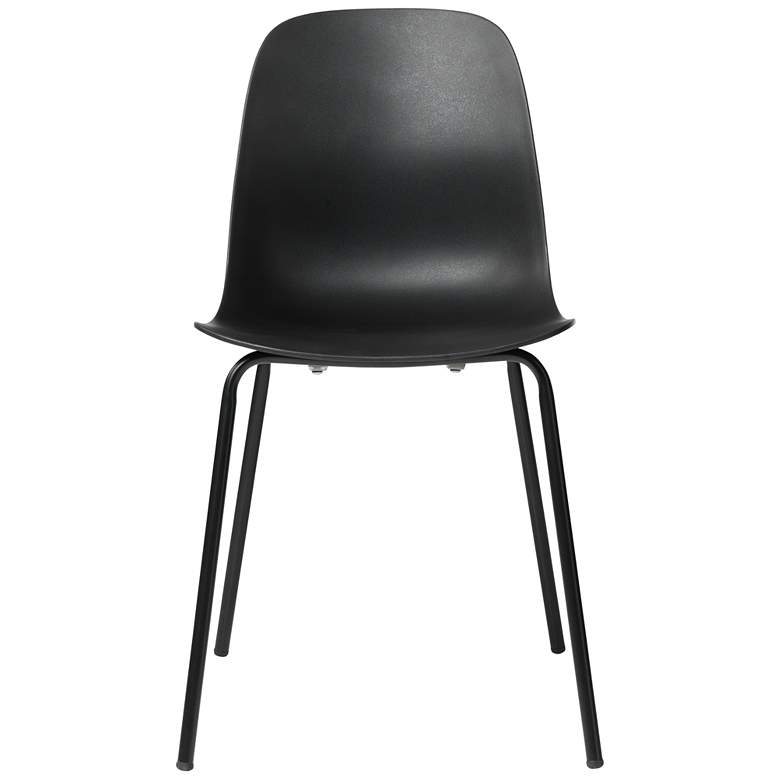 Image 4 Jenna Black Plastic Accent Chairs with Steel Legs Set of 2 more views