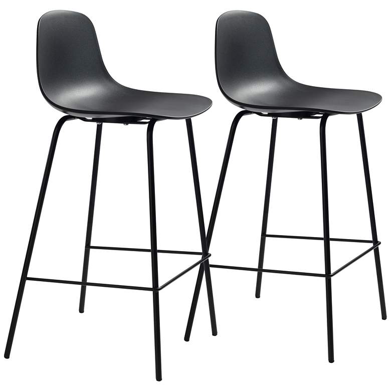 Image 1 Jenna Black Plastic Counter Stools Set of 2