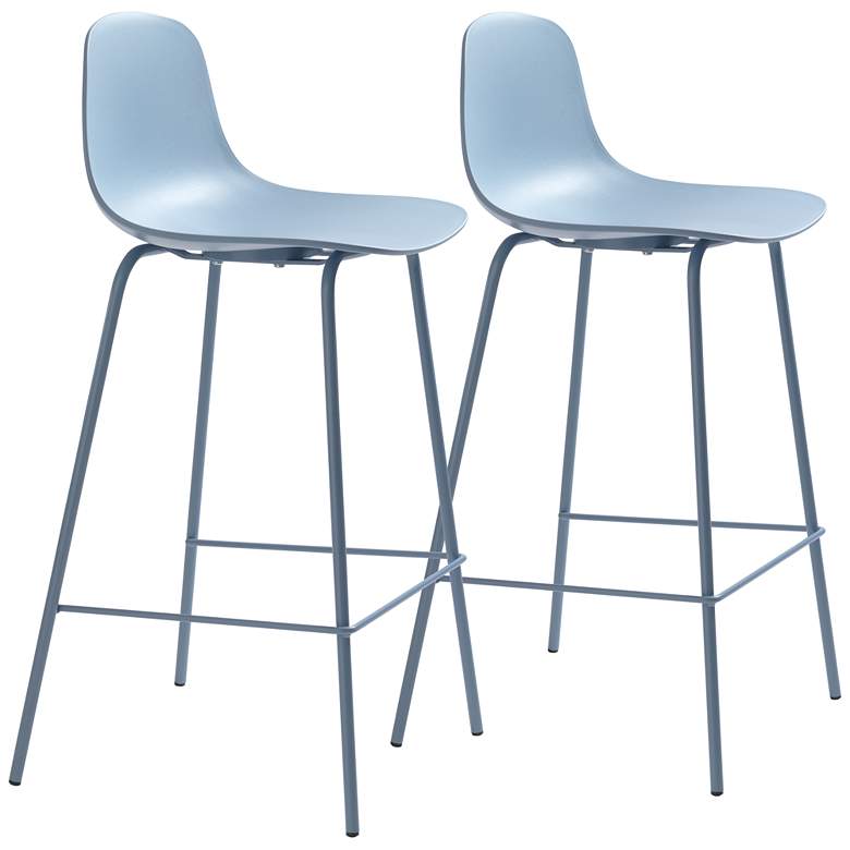 Image 1 Jenna Dusty Blue Plastic Counter Stools Set of 2