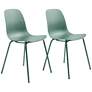 Jenna Mint Plastic Accent Chairs with Steel Legs Set of 2