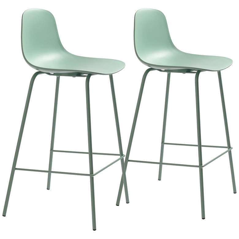 Image 1 Jenna Mint Plastic Counter Stools Set of 2