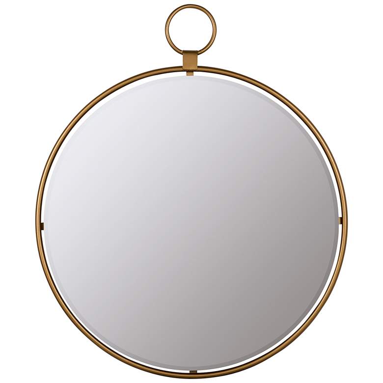 Image 2 Jenna Shiny Bronze Golden Metal 25 1/2" Round Wall Mirror