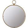 Jenna Shiny Bronze Golden Metal 25 1/2" Round Wall Mirror