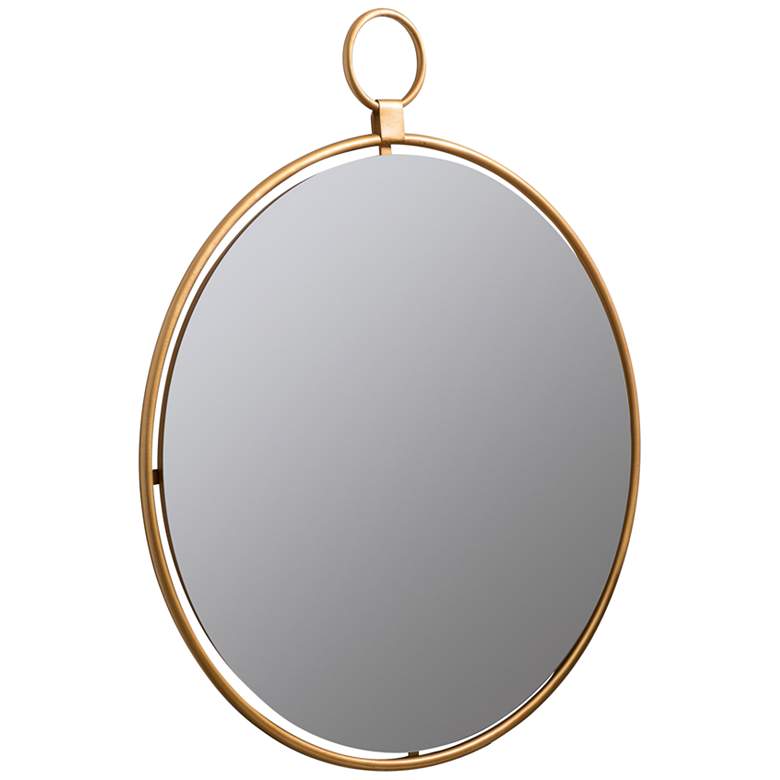 Image 3 Jenna Shiny Bronze Golden Metal 25 1/2 inch Round Wall Mirror more views