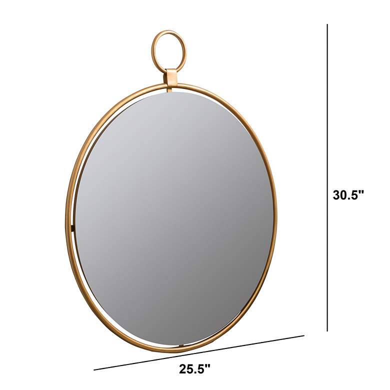 Image 5 Jenna Shiny Bronze Golden Metal 25 1/2 inch Round Wall Mirror more views