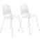 Jenna White Plastic Accent Chairs with Steel Legs Set of 2