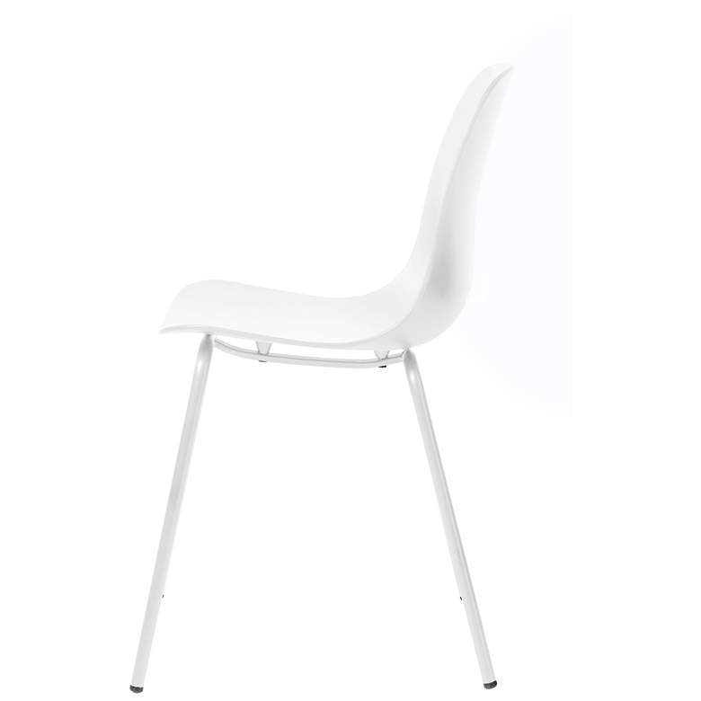 Image 3 Jenna White Plastic Accent Chairs with Steel Legs Set of 2 more views