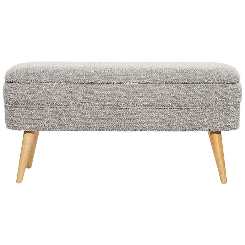 Image 6 Jenner 40" Wide Textured Gray Fabric Storage Bench more views