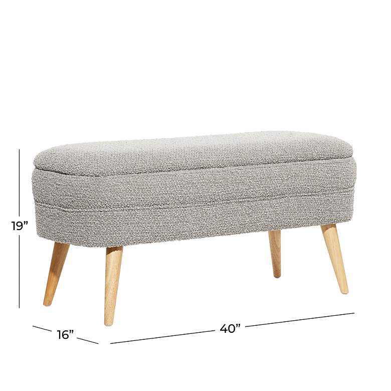 Image 7 Jenner 40" Wide Textured Gray Fabric Storage Bench more views