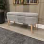 Jenner 40" Wide Textured Gray Fabric Storage Bench