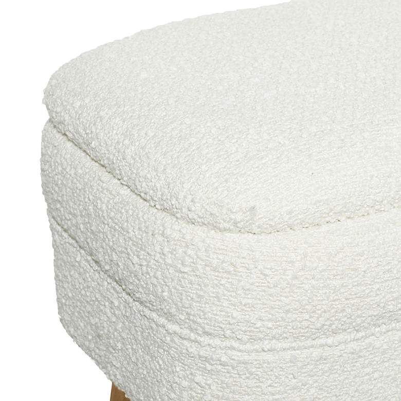 Image 3 Jenner 40" Wide Textured White Fabric Storage Bench more views