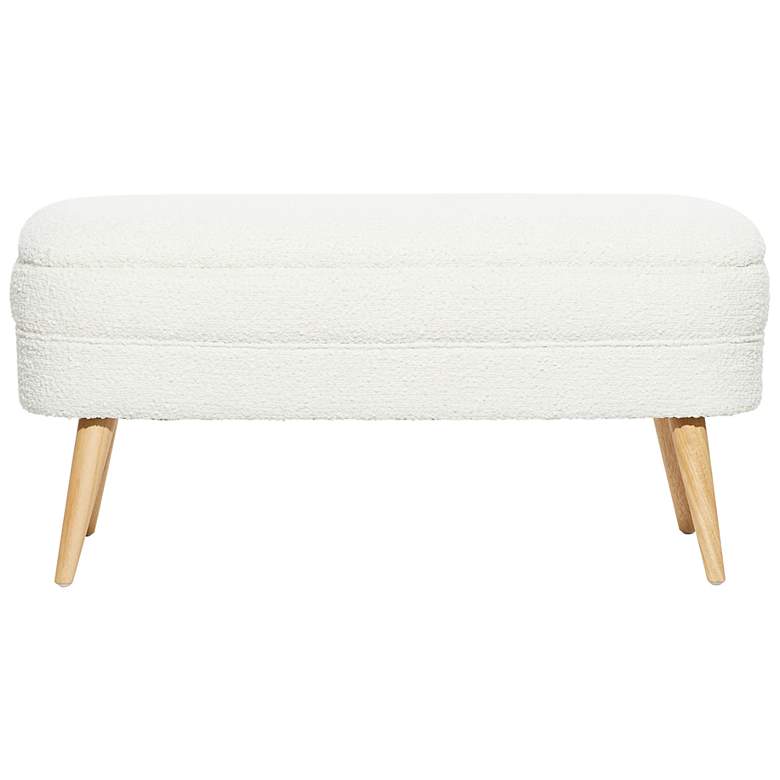 Image 5 Jenner 40" Wide Textured White Fabric Storage Bench more views