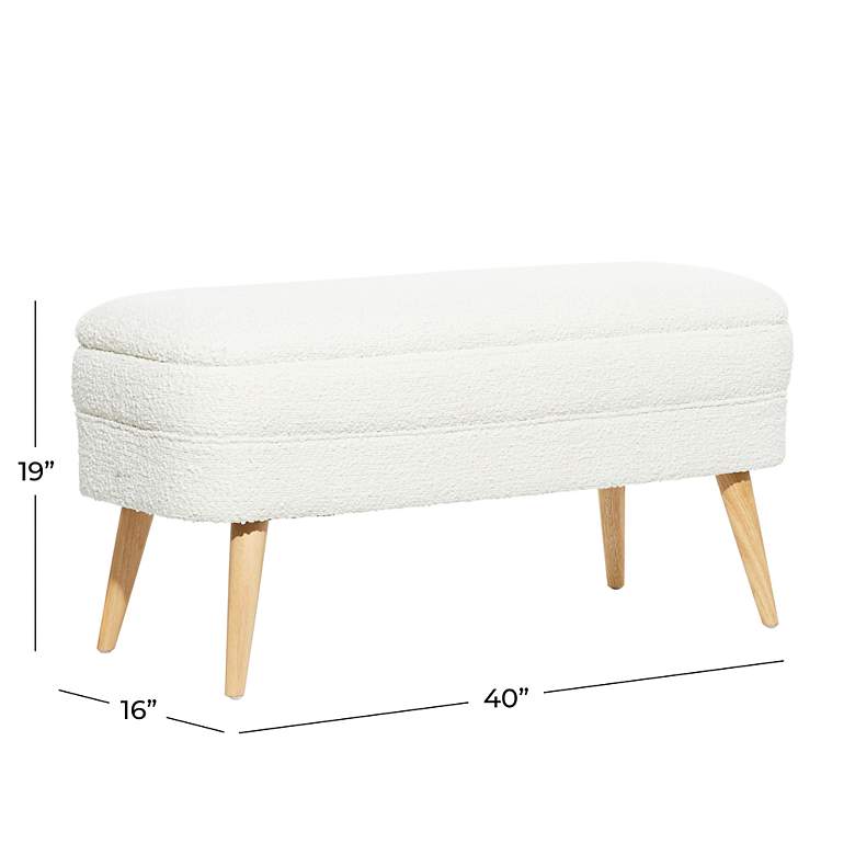 Image 6 Jenner 40" Wide Textured White Fabric Storage Bench more views