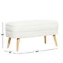 Jenner 40" Wide Textured White Fabric Storage Bench