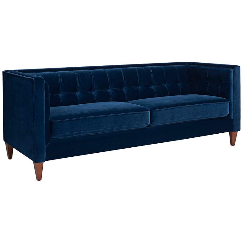 Image 1 Jennifer Taylor 84 inch Wide Milano Blue Chenille Sofa