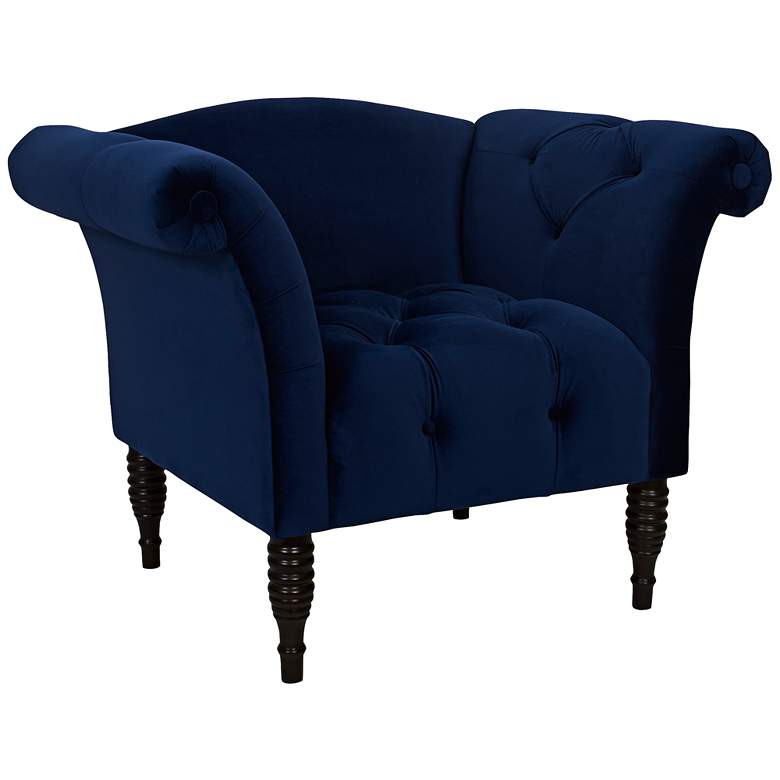 Image 1 Jennifer Taylor Danica Estate Blue Velvet Accent Chair
